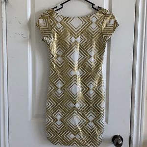 Arden B Gold & White Dress